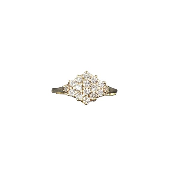 14 Karat Yellow Gold and Diamond Ring Size 7.5 #16351